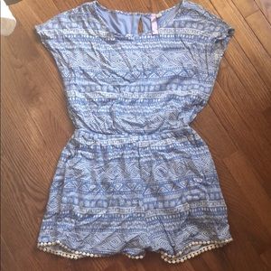 Periwinkle Blue Tribal Print Romper